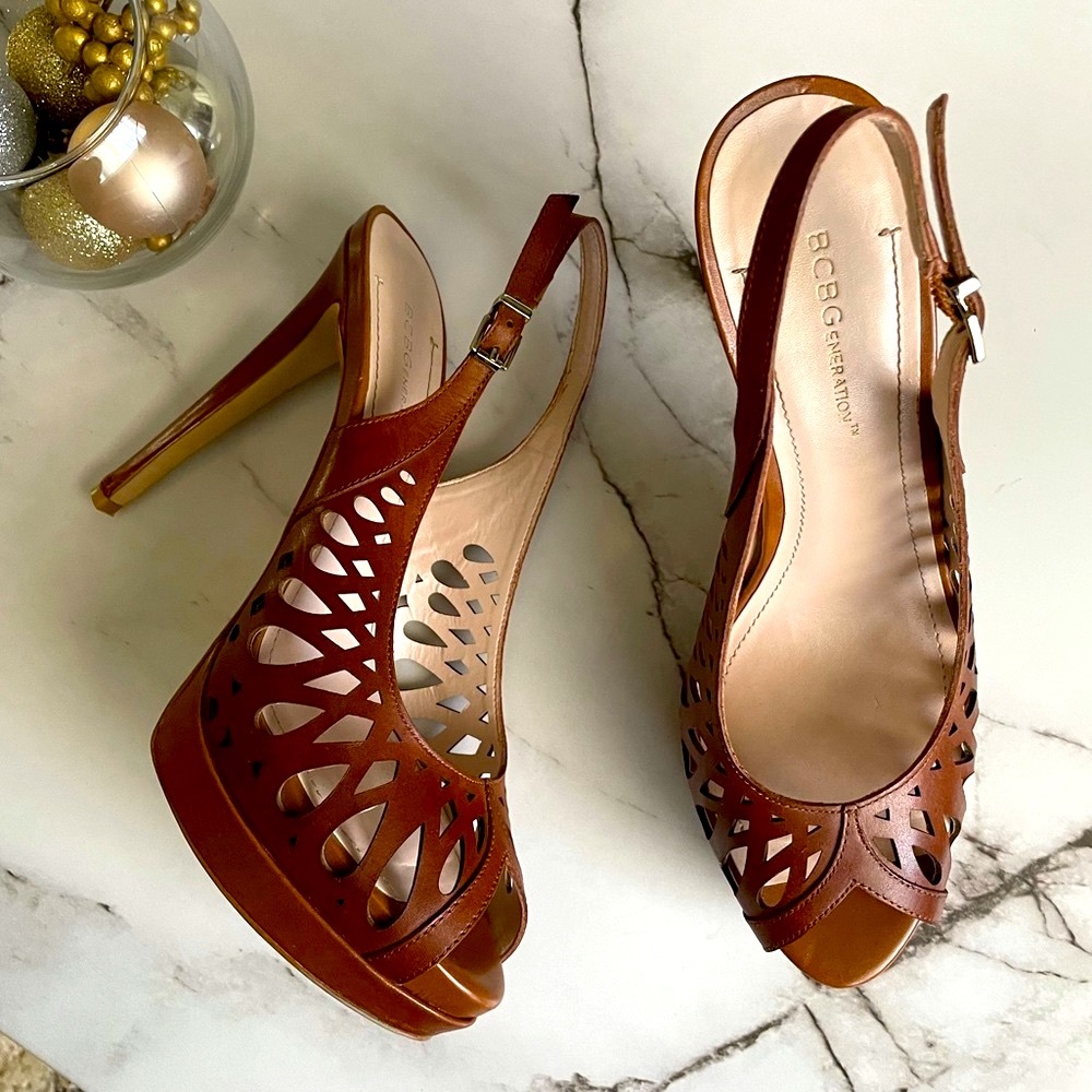 BCBGeneration Leather Duncan Saddle Vachetta Heels